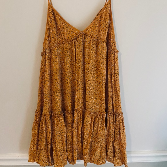 wild fable Dresses & Skirts - Wild Fable Yellow Floral Tiered Swing Dress